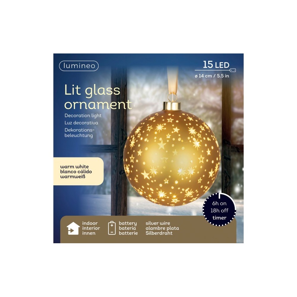 SFERA 15 LED STELLINE ORO D.14
